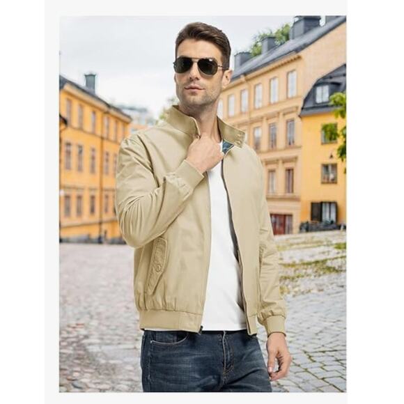 Men's Bomber Jacket Cotton Full Zip SIZE XL - Picture 4 of 7